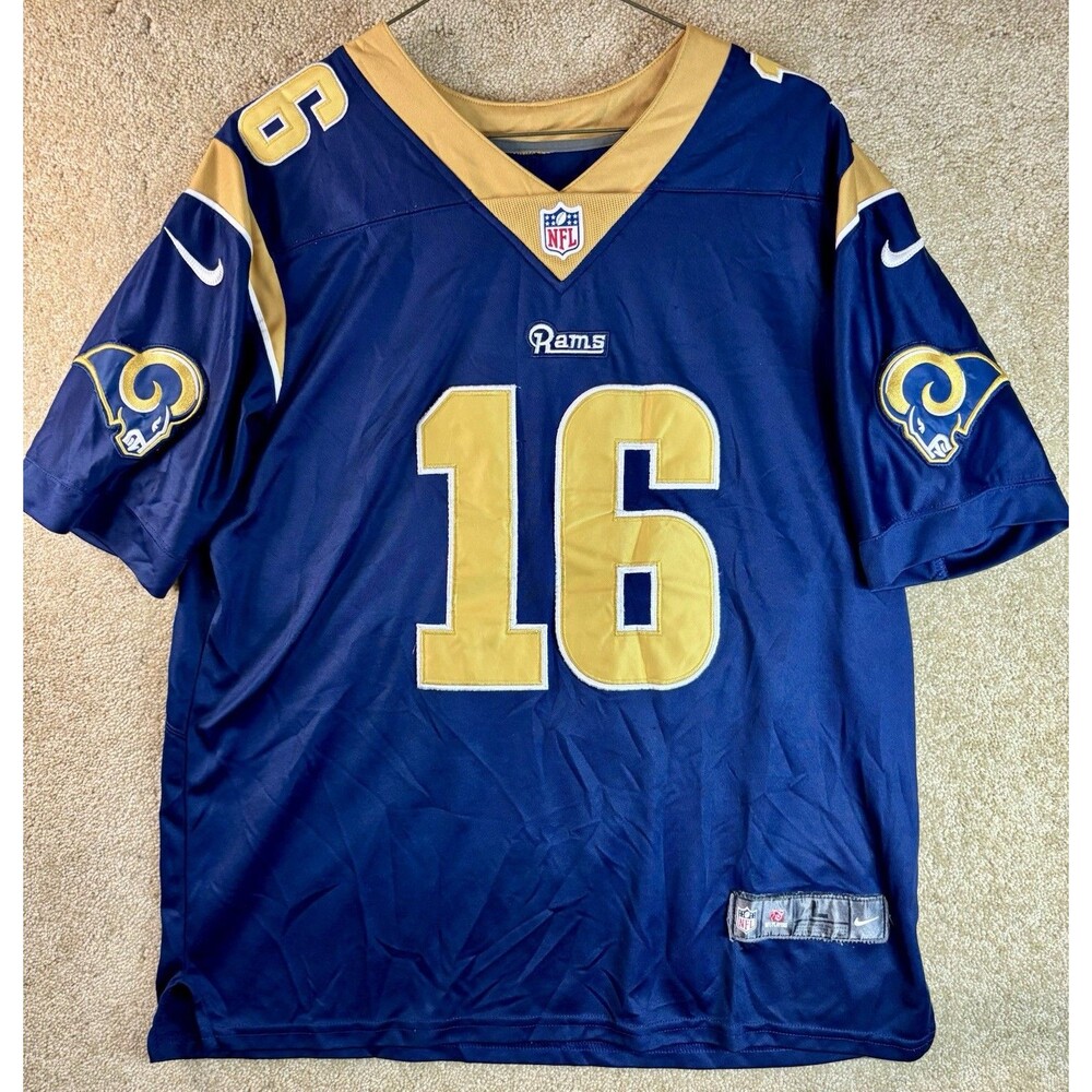 Nike Jared Goff Los Angeles Rams #16 Home Navy Blue Rookie Game Jersey Men’s L